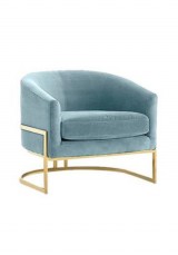 Amiah Velvet Armchair -Peacock Green in stock